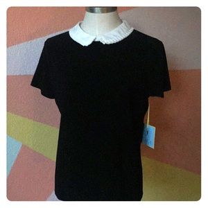 Pan collar CeCe knit top